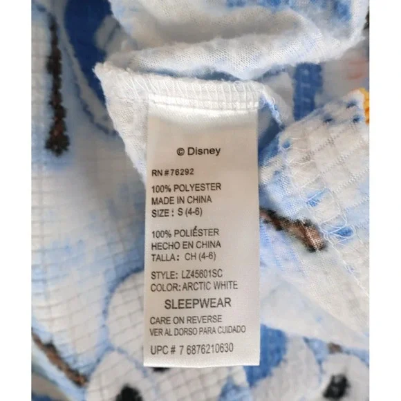 Disney Frozen Pajama Top Sleepwear Womens Size S White Blue Olaf Snowflakes Soft - Picture 8 of 8